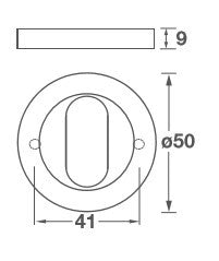 Rose Escutcheon Oval Cylinder 50mm
