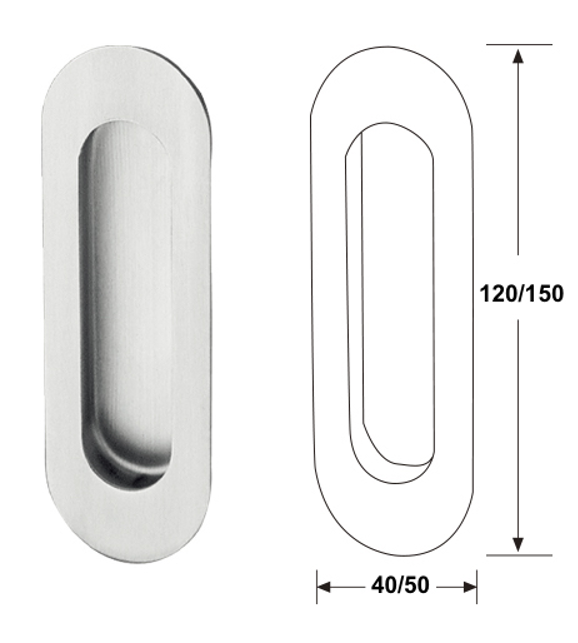 ARC Radius Flush Pull | Stainless Steel